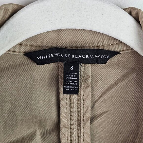 White House Black Market Womens Jacket Size 8 Tan Asymmetrical Zip Up - Picture 3 of 10
